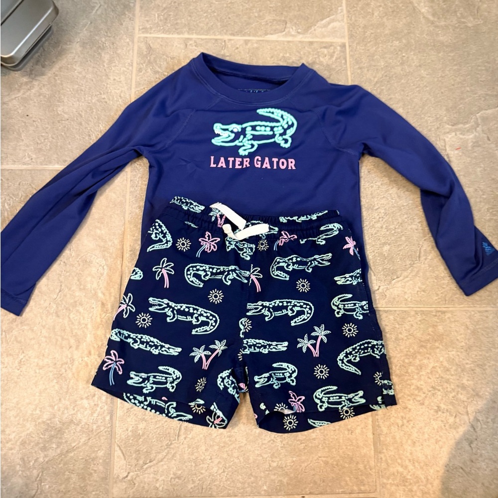 Chubbies Kids Rashguard Set - Blue and Teal